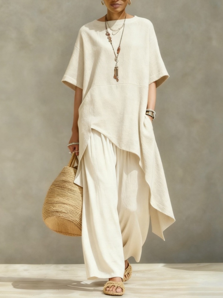 Women'S Formal Wear Blouse - Women Cotton Linen Pant Sets 2
