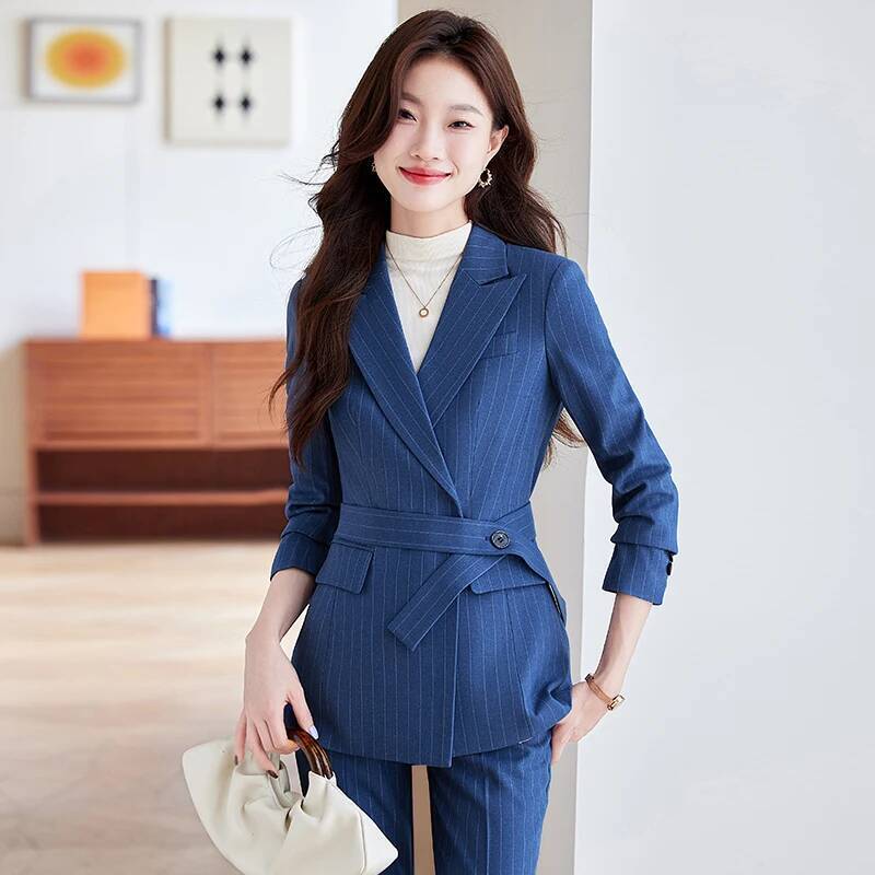 Women Formal Wear For Interview - High Quality Fabric Elegant Striped Formal