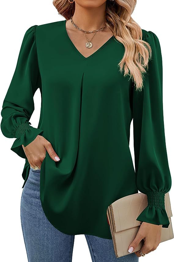 Women'S Formal Wear Blouse - Women's Long Sleeve Shirt Spring Solid