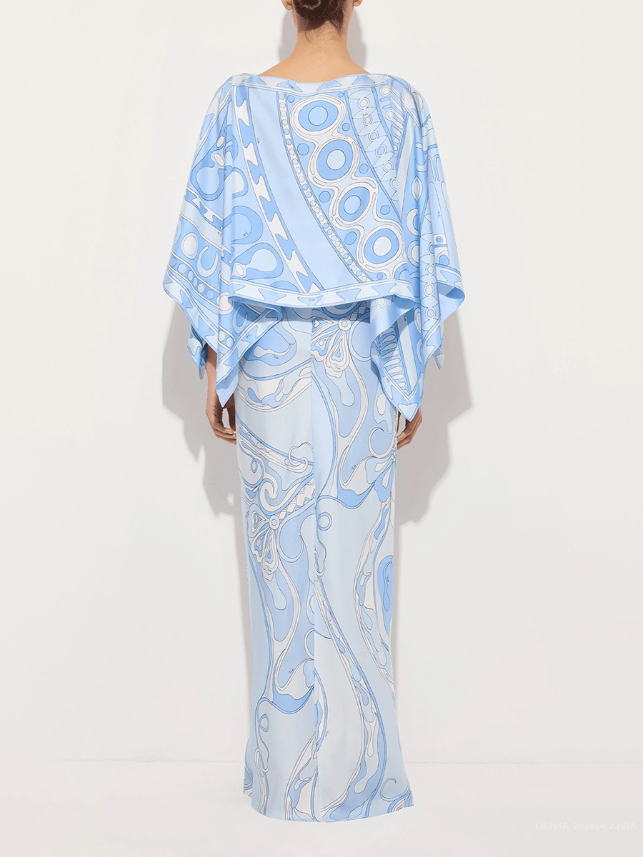 VGH Light Blue Abstract Print  - Woman Formal Wear 评论和价格