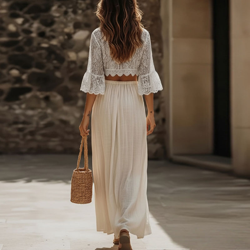 Womens Bohemian Lace Two Piece - Woman Formal Wear 评论和价格