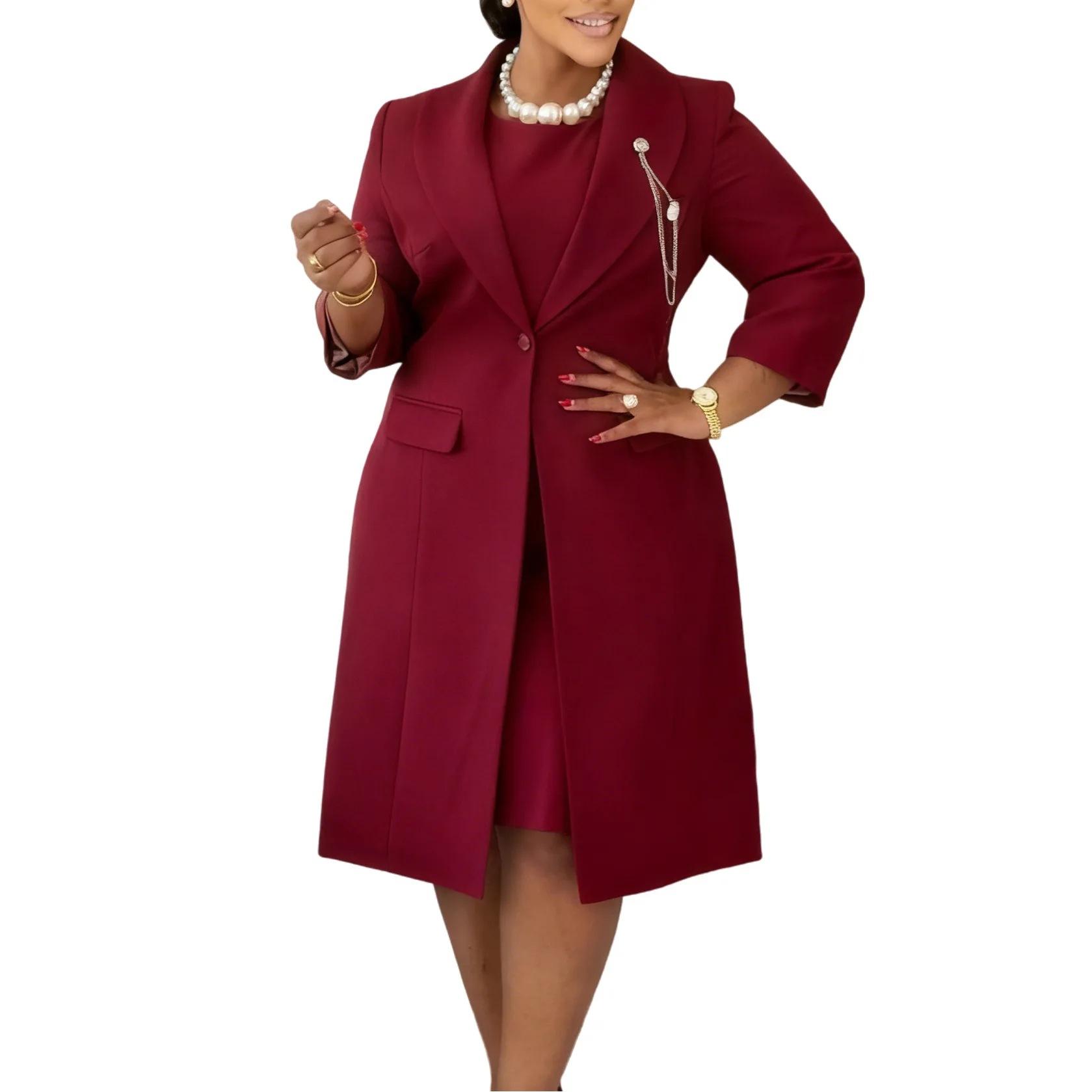 Office Ladies Elegant Two Piec - Women Formal Wear Dubai 评论和价格