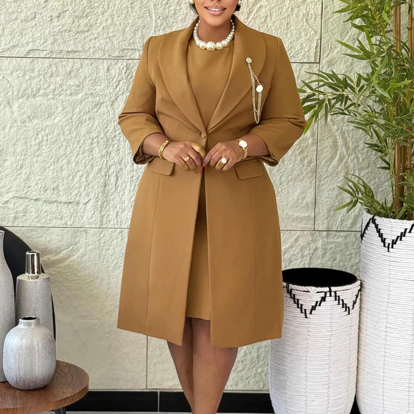 Office Ladies Elegant Two Piec - Women Formal Wear Dubai 评论和价格