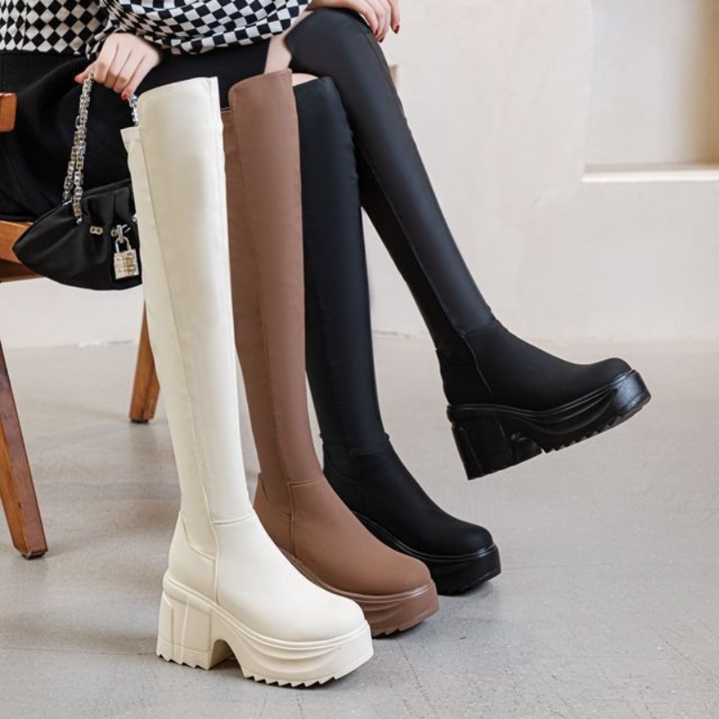 Womens Knee High Thick Sole Wi - Woman Formal Wear 评论和价格