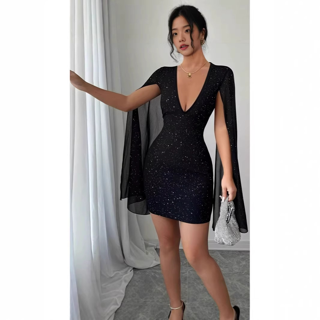 V Neck Bodycon Midi Dress Eleg - Woman Formal Wear 评论和价格