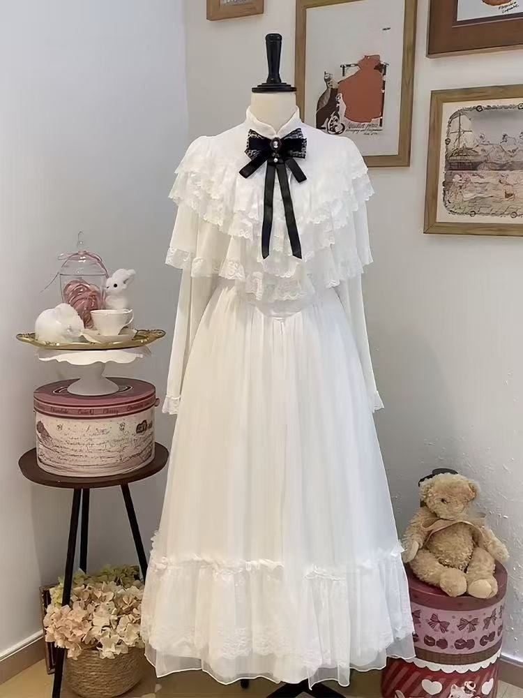 Japanese Short Sleeve Bow Lace - Woman Formal Wear 评论和价格