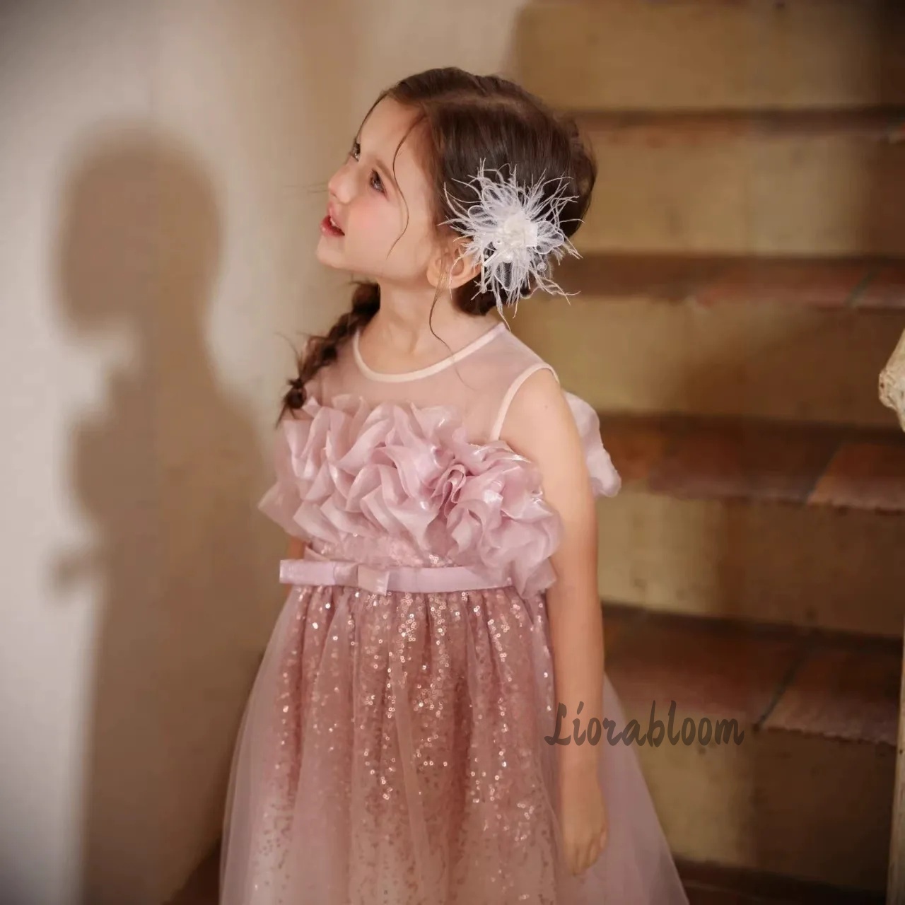 Girls' Pink Wavy Tulle Formal  - Formal Attire Woman 评论和价格