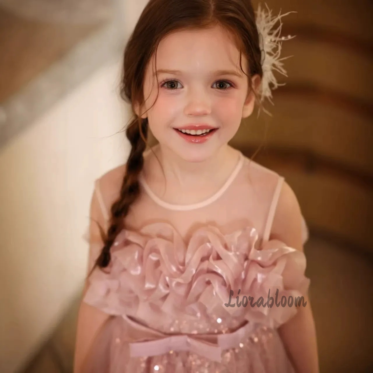 Girls' Pink Wavy Tulle Formal  - Formal Attire Woman 评论和价格