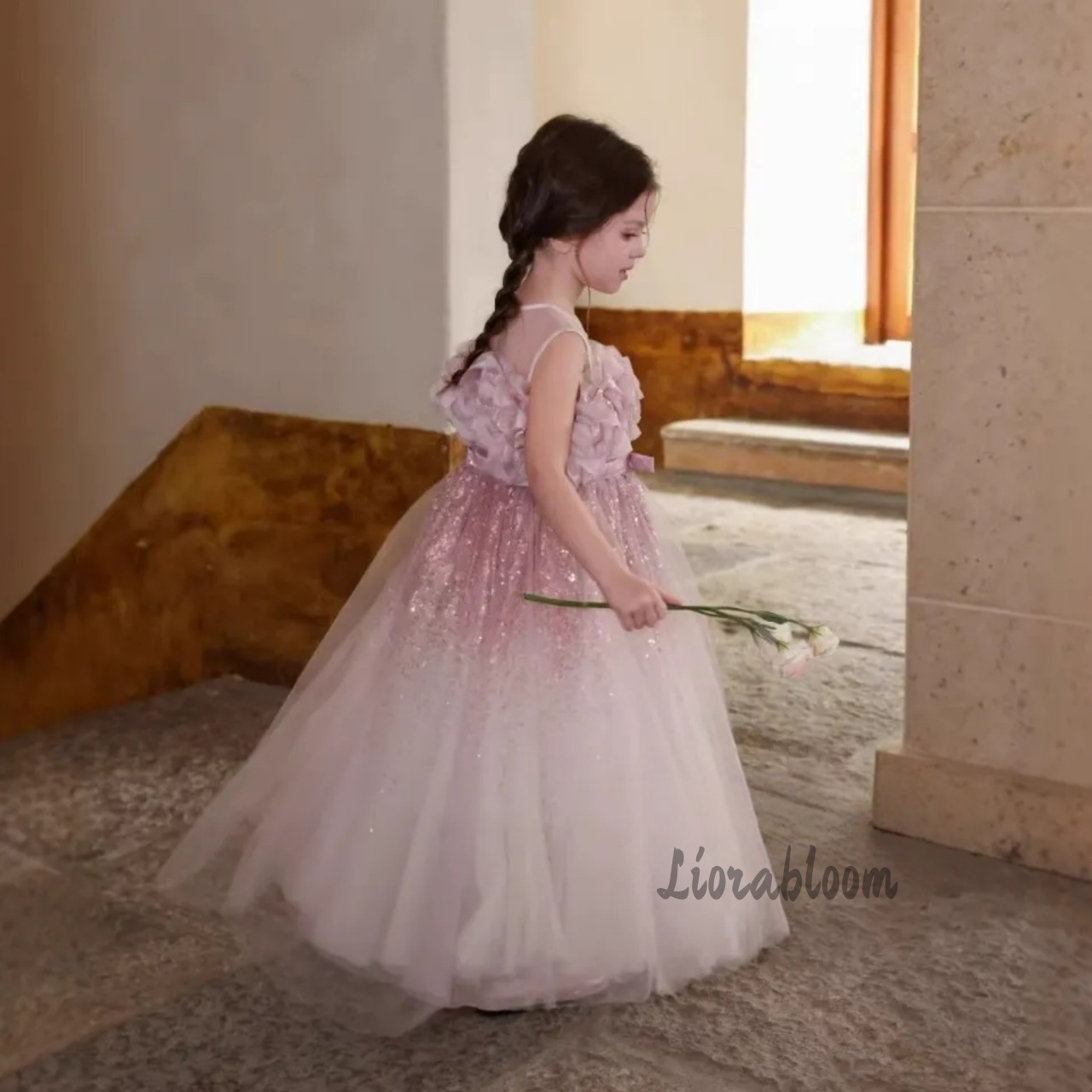 Girls' Pink Wavy Tulle Formal  - Formal Attire Woman 评论和价格