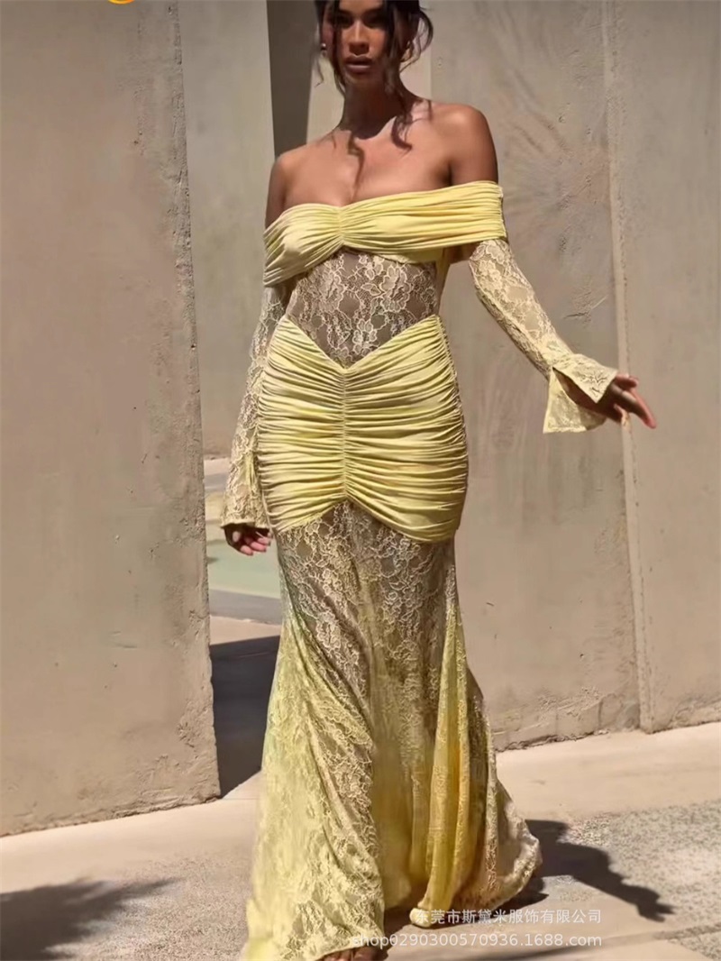 Sexy Lace Mermaid Women Prom D - Women Formal Party Wear Dress 评论和价格