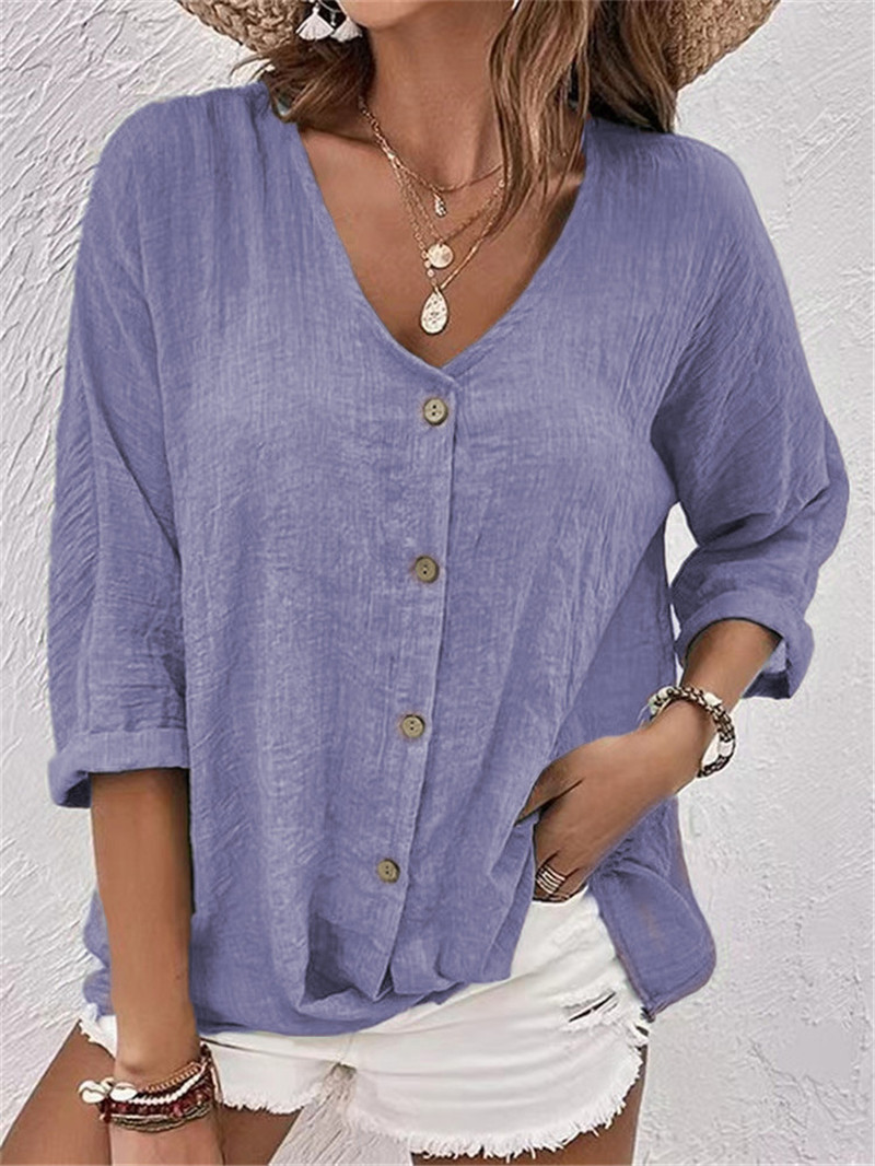 Elegant Buttons Solid Blouse S - Women'S Formal Wear Blouse 评论和价格
