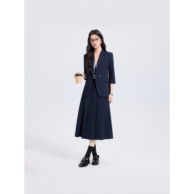 Navy Blue Women's Suit Set for - Women Formal Wear For Interview 评论和价格