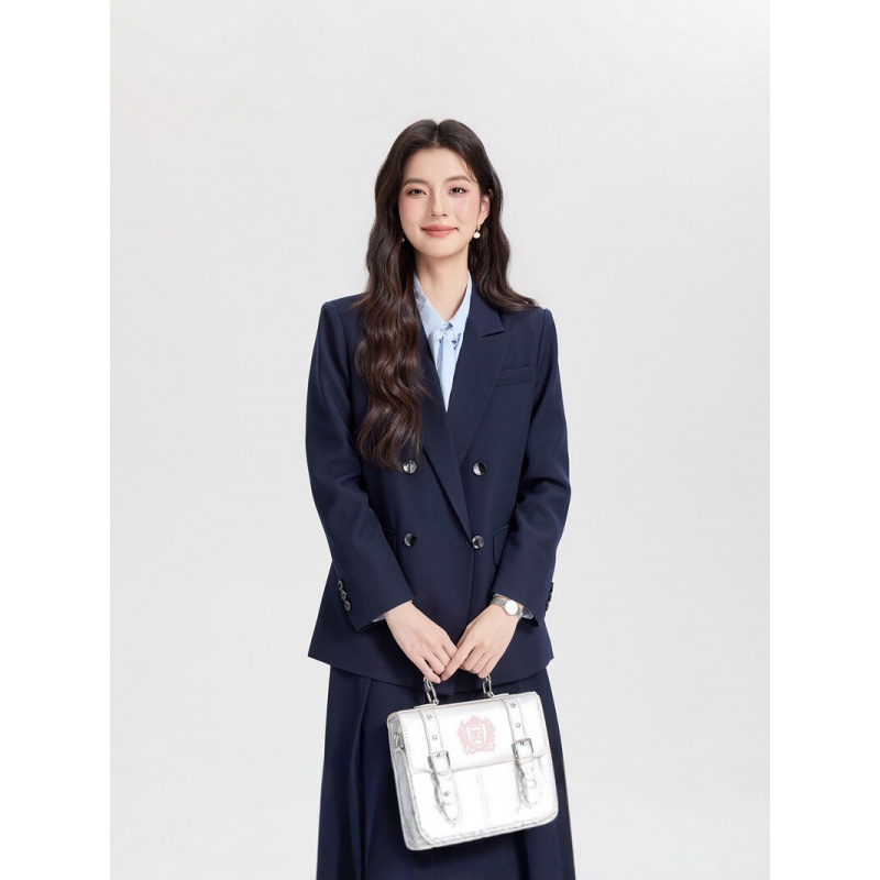 Navy blue double-breasted wome - High End Women'S Formal Wear 评论和价格