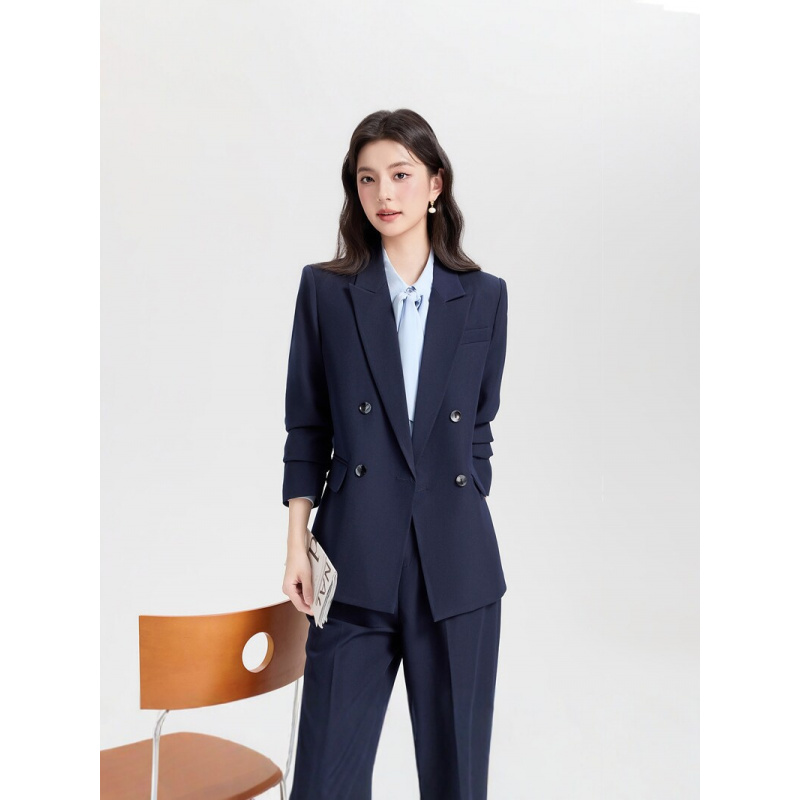 Navy blue double-breasted wome - High End Women'S Formal Wear 评论和价格