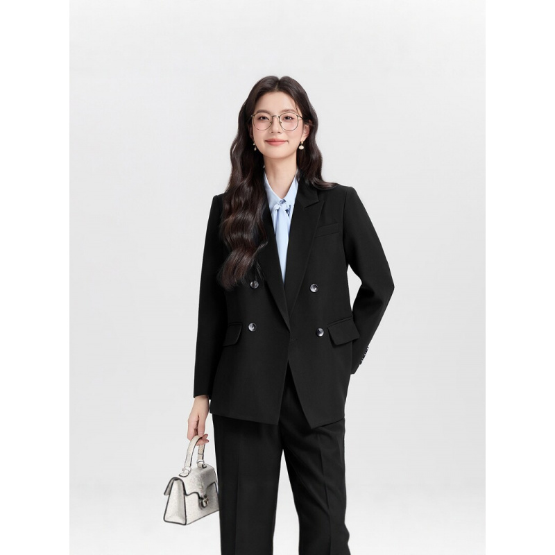 Navy blue double-breasted wome - High End Women'S Formal Wear 评论和价格